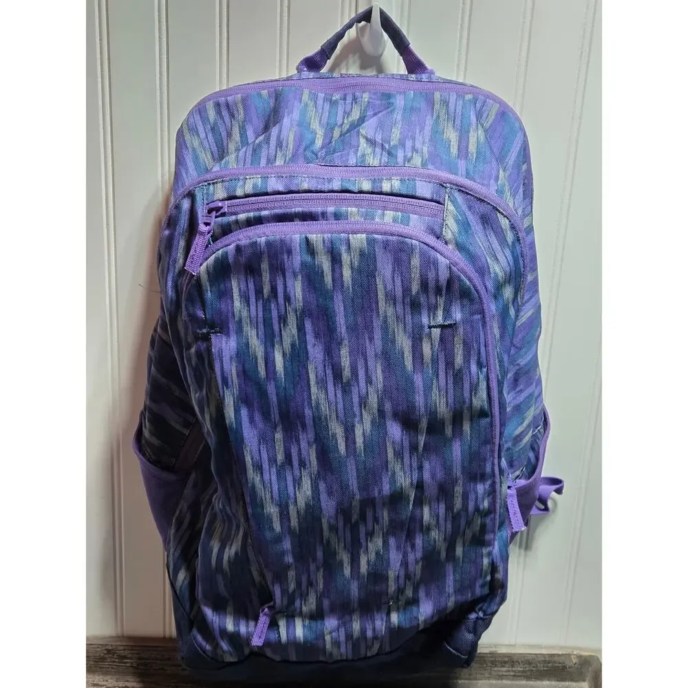 Lands End Multi Color Multi Compartment Backpack With Padded Straps